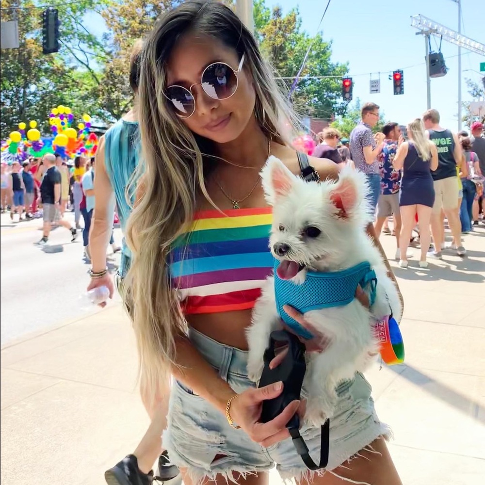 2 Rainbow tube tops
